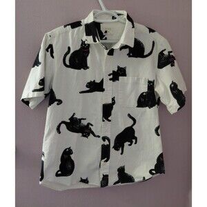 CIAO Made in Japan Vintage Cat Print Shirt Size Japanese Medium